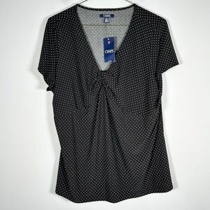 Chaps Women’s NWT Size 1X Polka Dot Print Top